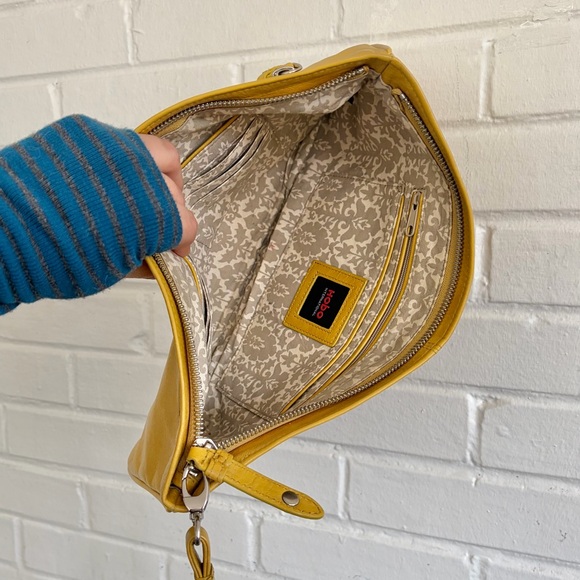 HOBO International Yellow Leather Wristlet Clutch Zipper Accents, EUC MSRP $145 - Picture 10 of 12